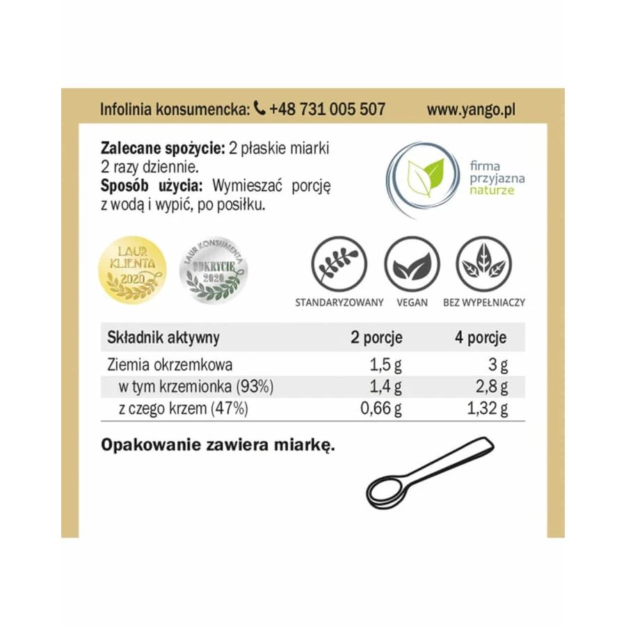 Diatomiet - Natuurlijke diatomeeën - 70g YANGO