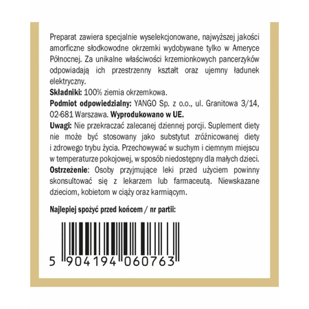 Diatomiet - Natuurlijke diatomeeën - 70g YANGO