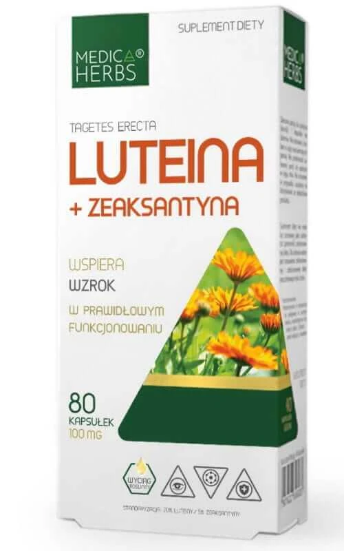 Lutein 20 mg + Zeaxanthin 5 mg, 80 capsules Medica Herbs