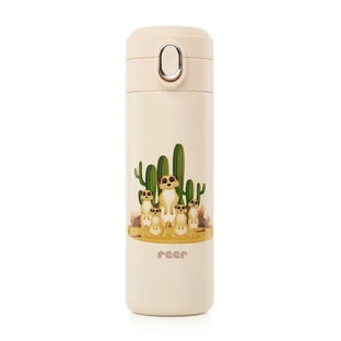 Gourde en acier inoxydable avec paille en silicone pour enfants, blanc crème, 350 ml, Reer