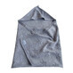 Coperta con cappuccio in maglia, 80 x 80 cm, 0-2 anni, grigio nuvola, Tuxi