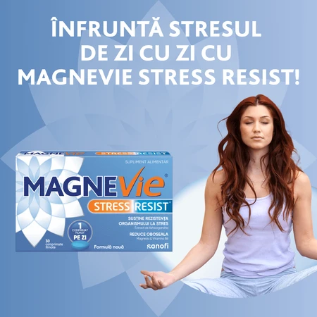 MagneVie Stress Resist with Ashwaghanda 80mg + 60 mg magnesium + 1.4mg vitamin B6, nervous system and stress resistance, 30 tablets