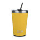 Mug isotherme avec paille, jaune, 450 ml, Nava