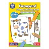 Coloring book with farm stickers and activities in English, +3 years, Orchard