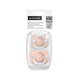 Chupete de silicona SX Pro Dreams, 6-18 meses, Peach, 2 piezas, Suavinex
