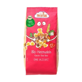 Pasta ecológica con corazones de zanahoria y remolacha, +12 meses, 300 g, Frucht Bar