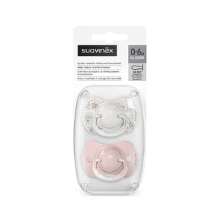 Chupete de silicona SX Pro A Walk In The Park, 0-6 meses, Rosa, 2 pzs, Suavinex