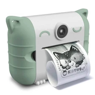 KidyPrint, Groen, Kidywolf digitale camera met thermische printfunctie voor kinderen
