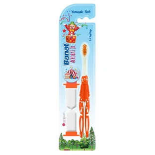 Cepillo de dientes niños + reloj de arena Acrobat, Suave, +5 años, Banat