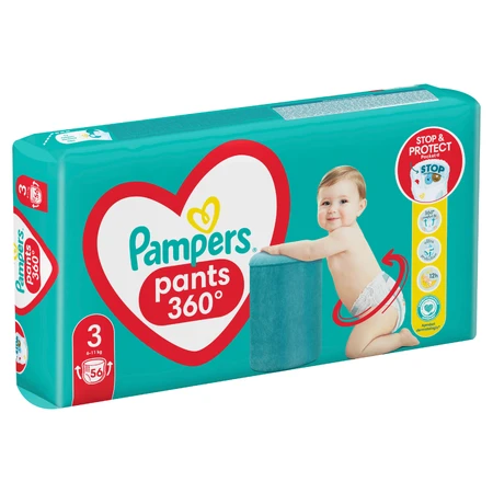 Luier Maxi Pack Pants Stop & Protect, 6-11 kg, Nr. 3, 56 stuks, Pampers