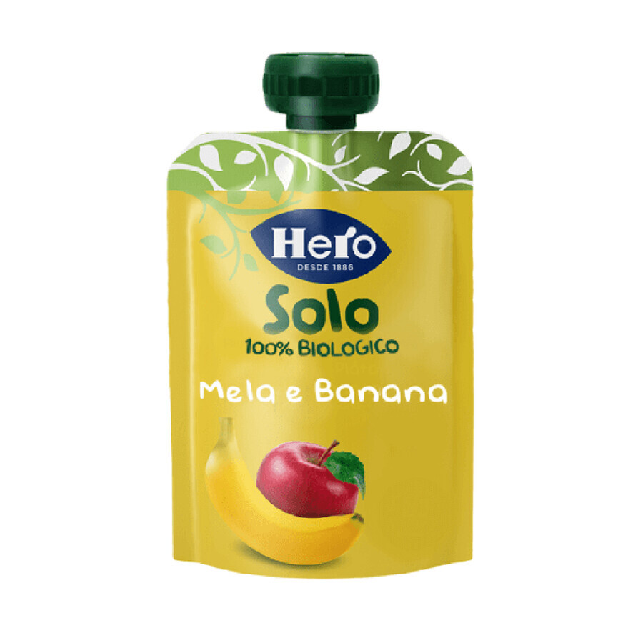 Snacks bio à la pomme et à la banane Solo, +4 mois, 100g, Hero