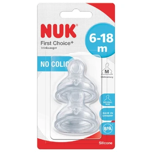 M2 Medium Flow Silikon-Sauger, 6-18 Monate, 2 Stück, Nuk