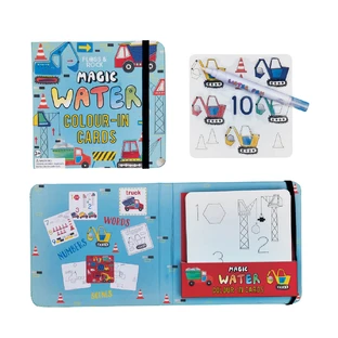 Juego de tablero para colorear con agua, Construcción de cartas mágicas de agua, 3 años+, Floss & Rock