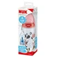 Biberón con tetina de silicona talla M Mickey, 6-18 meses, Rojo, 300 ml, Nuk
