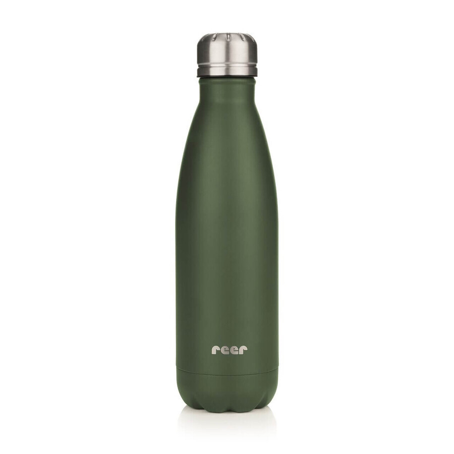 Isolierte Trinkflasche aus vakuumversiegeltem Edelstahl, Grün, 500 ml, Reer