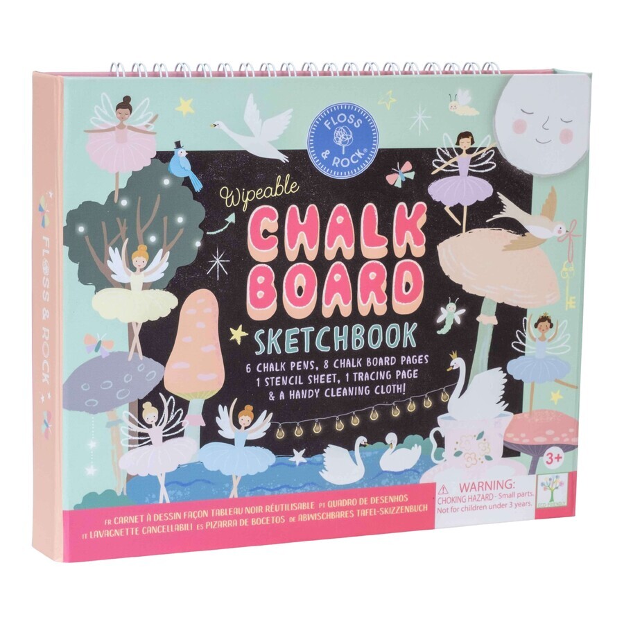 Chalkboard Sketchboard Sketchbook Enchanted, 3 años+, Floss & Rock