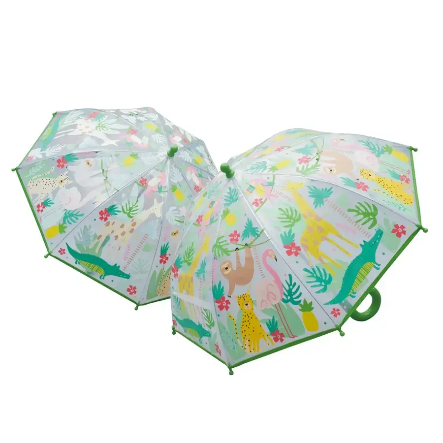 Jungle color changing transparent umbrella for children, 3 years+, Floss & Rock