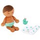 Bath doll boy with brown hair and accessories, +2 years, Lullababy