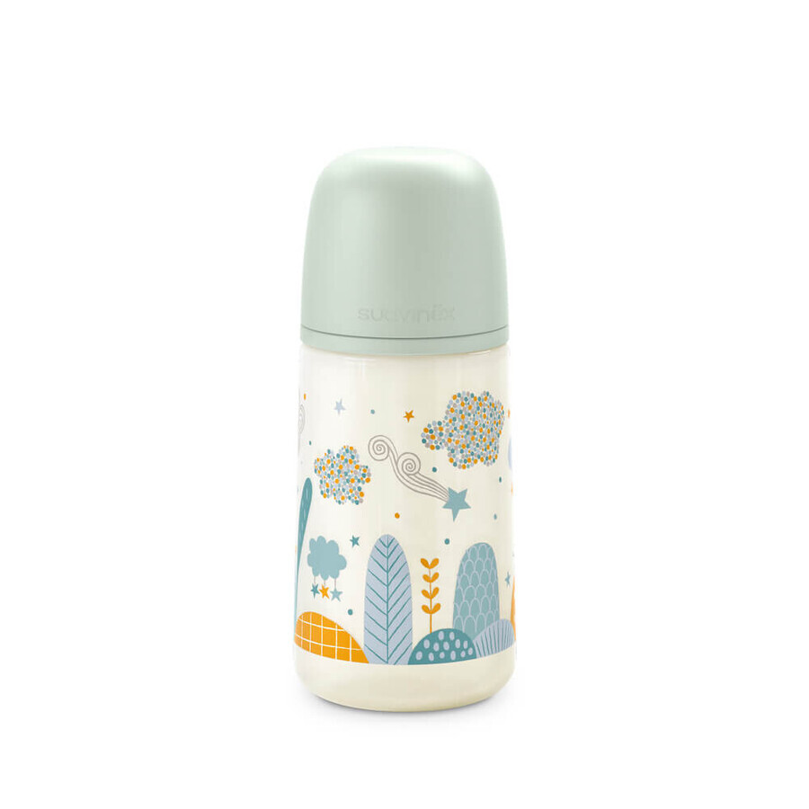 Bottle with physiologic teat SX Pro medium flow Dreams, Green, 270 ml, Suavinex