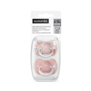 Silicone pacifier SX Pro A Walk In The Park, 6-18, Pink, 2 pcs, Suavinex