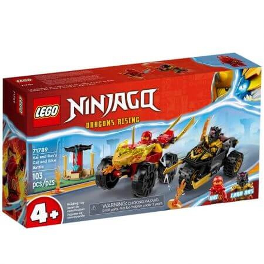 Der Zusammenstoß zwischen Kai im Auto und Ras auf dem Motorrad Lego Ninja, +4 Jahre, 71789, Lego