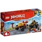 The clash between Kai in the car and Ras on the motorcycle Lego Ninja, +4 years, 71789, Lego