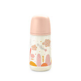 Biberon cu tetina fiziologica SX Pro cu debit mediu Dreams, Piersica, 270 ml, Suavinex