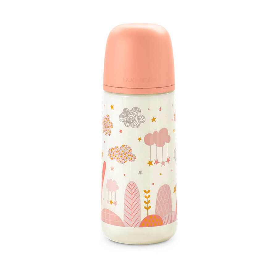Feeding bottle with physiologic teat SX pro with dense flow Dreams, Peach, 360 ml, Suavinex