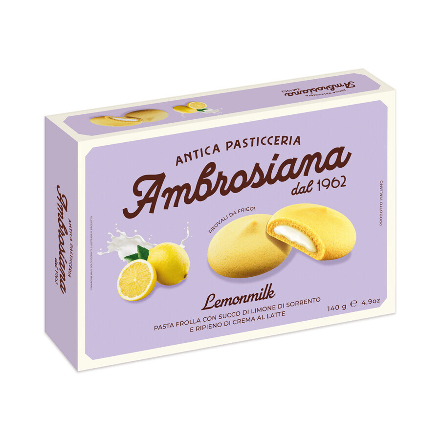 Lemon Milk and lemon cream biscuits Lemon Milk, 140 g, Ambrosiana