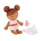 Girl bath doll with brown hair and accessories, +2 years, Lullababy