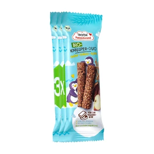 Barritas de avena ecológicas crujientes dúo con manzana y cacao, +3 años, 3x23 g, Frucht Bar