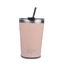 Taza isotérmica con pajita, rosa, 450 ml, Nava