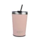 Taza isotérmica con pajita, rosa, 450 ml, Nava
