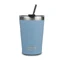 Taza isotérmica con pajita, azul, 450 ml, Nava