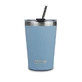 Taza isotérmica con pajita, azul, 450 ml, Nava