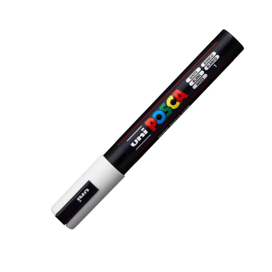 Acrylmarker PC-5M Medium, Wit 1, Posca