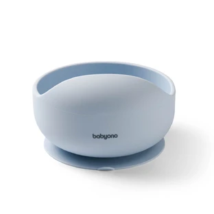 Siliconen kom met zuignap, Blauw, Babyono
