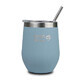 Isolierbecher mit Strohhalm, blau, 360 ml, Nava