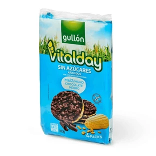 Expanded corn with dark chocolate glaze without added sugar, 4x25 g, Gullon