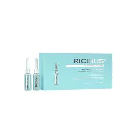 Viales tratamiento para frenar la caída del cabello, 12 viales, Ricinus