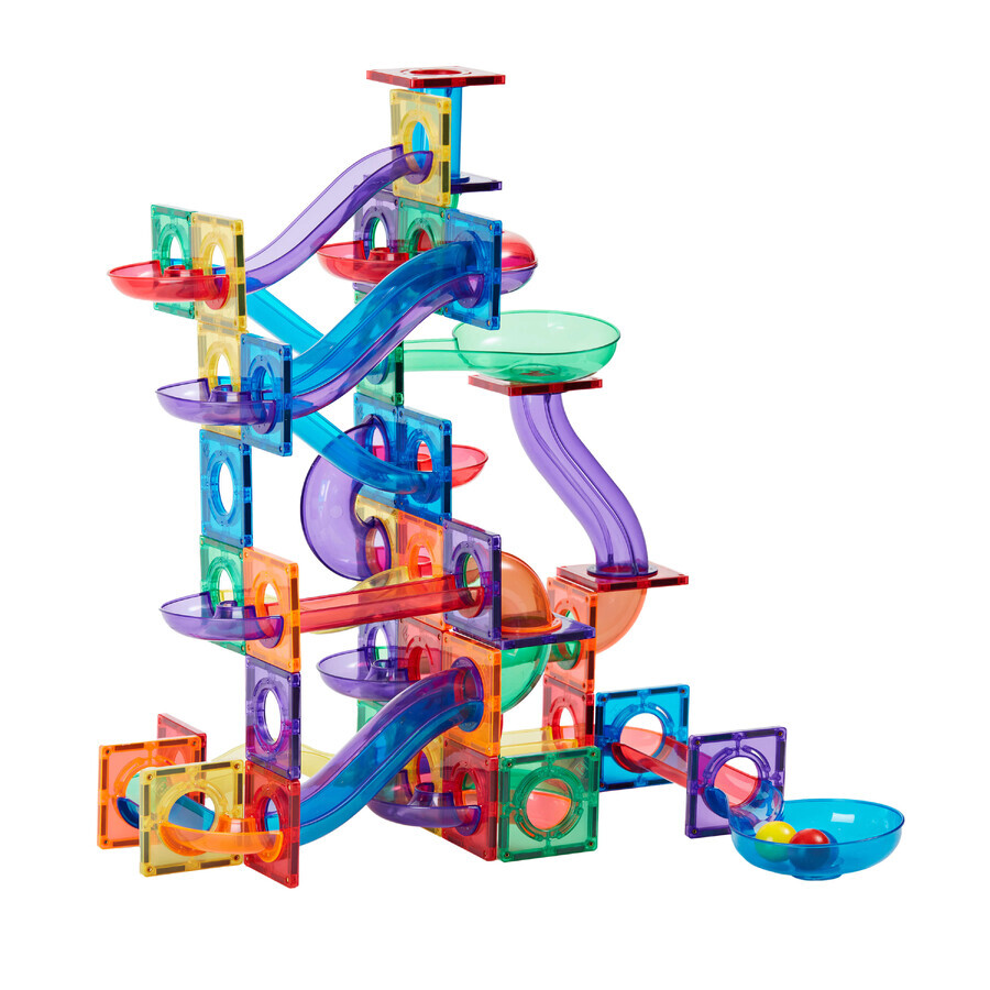 Set di costruzioni magnetiche Ball Run, +3 anni, 88 pezzi, Learn & Grow