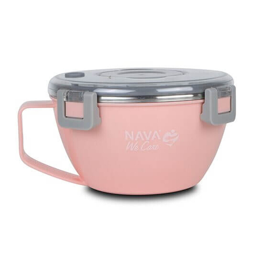 Round stainless steel saucepan We care, pink, 850 ml, Nava