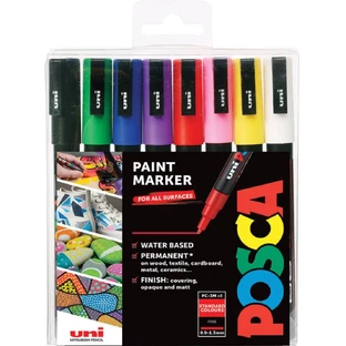 Acrylic Marker Set PC-3M Fine, 8 pieces, Posca