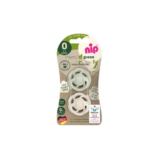 2er Set Schnuller mit Latexsauger Cherry Green Boy, + 0 Monate, Nip