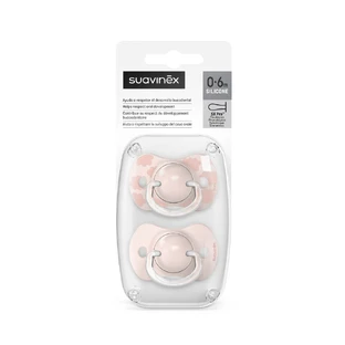 Chupete de silicona SX Pro Dreams, 0-6 meses, Rosa, 2 piezas, Suavinex
