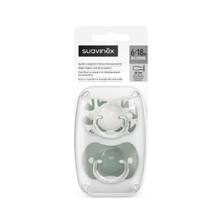 Chupete de silicona SX Pro A Walk In The Park, 6-18 meses, Masliniu, 2 pcs, Suavinex