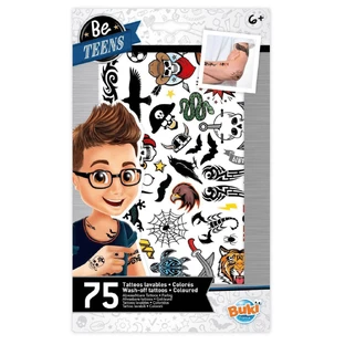 Tatuajes para niños, +6 años, 75 diseños, Buki