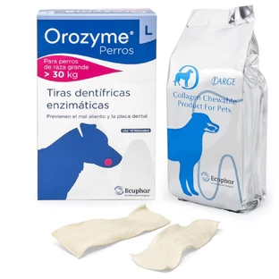 Bandelettes de collagène à mâcher pour l'hygiène buccale, L Orozyme, 141 g, Ecuphar