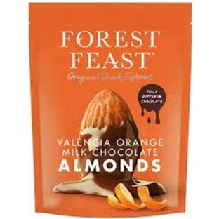 Almendras en chocolate con leche sabor naranja, 120 g, Forest Feast