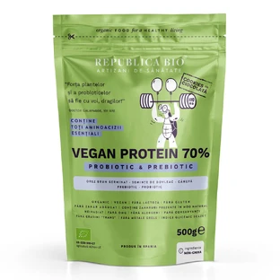 Proteína vegana en polvo ecológica 70% con sabor a galletas, 500 g, Republia Bio